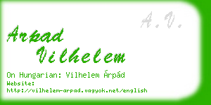 arpad vilhelem business card