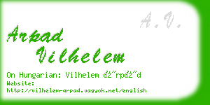 arpad vilhelem business card